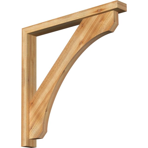 Ekena Millwork Legacy Block Rough Sawn Bracket w/ Offset Brace, Western Red Cedar, 4"W x 34"D x 34"H BKT0402X34X34LEC05RWR - main